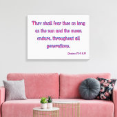 Psalms 72:5 Bijbelse KJV-wandkunst Canvas Afdruk (Insitu (Woonkamer))
