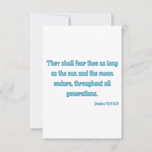 Psalms 72:5 KJV bijbelbaar Wenskaart Kaart (Voorkant)
