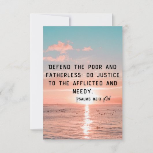 Psalms 82:3 KJV Bijbel Verse Pic Flat Greeting Kaart (Voorkant)