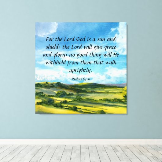 Psalms 84:11 Canvas afdrukken (Insitu (Houten vloer))