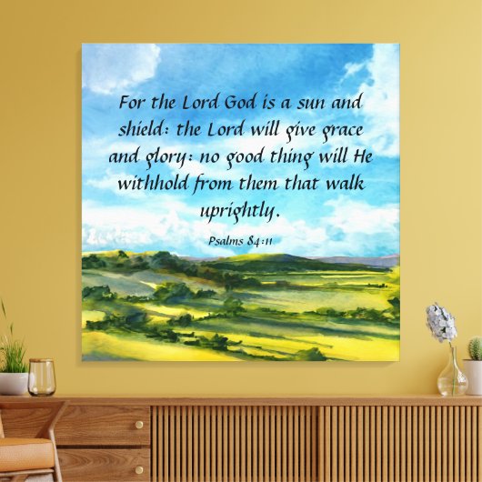 Psalms 84:11 Canvas afdrukken (Insitu (Woonkamer))