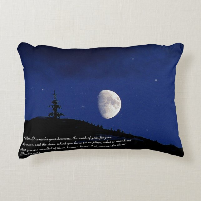 Psalms 8:3,4 Inspirerend voor scripts Accent Kussen (Voorkant)