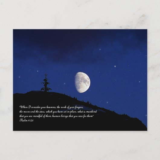 Psalms 8:3,4 Inspirerend voor scripts Briefkaart (Voorkant)