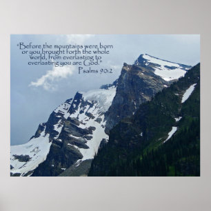 Psalms 90:2 Rocky Mountains Inspirerend Poster