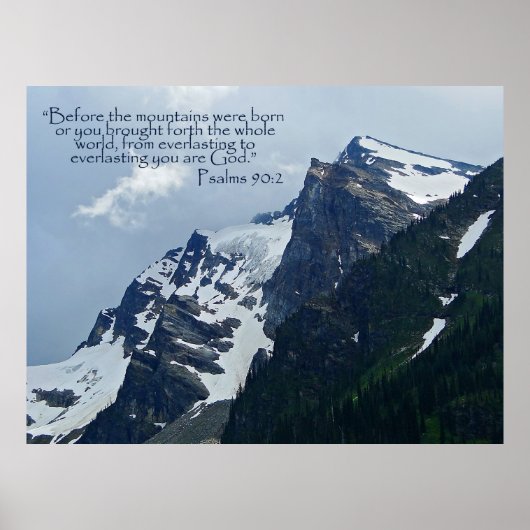 Psalms 90:2 Rocky Mountains Inspirerend Poster (Voorkant)