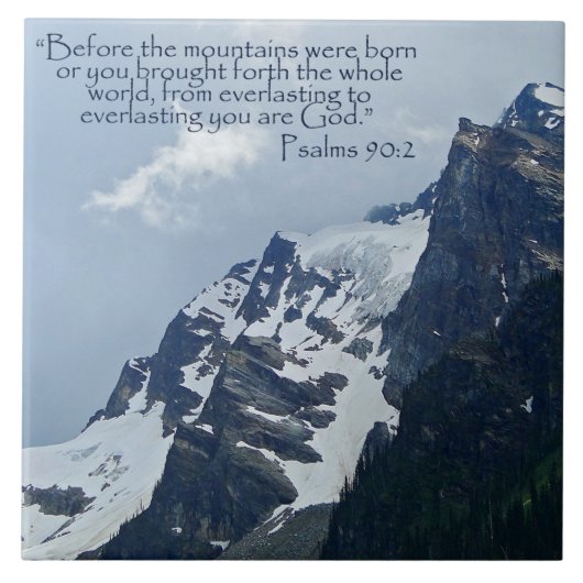 Psalms 90:2 Rocky Mountains Inspirerend Tegeltje (Voorkant)