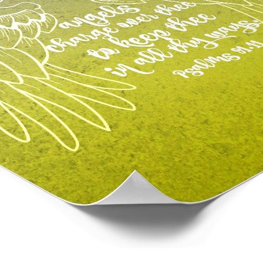 Psalms 91.11 Angels Bible Verse Poster (Hoek)