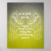 Psalms 91.11 Angels Bible Verse Poster (Voorkant)