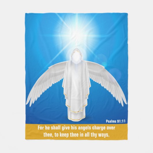 Psalms 91:11 - Faith Fleece Blanket, 50 x 60 inch (Voorkant)