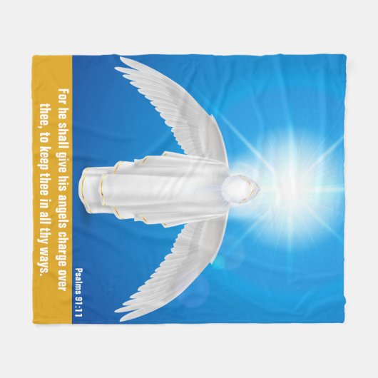 Psalms 91:11 - Faith Fleece Blanket, 50 x 60 inch (Voorkant (Horizontaal))