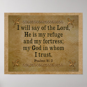Psalms 91:2 Art Print - Mijn toevluchtsoord Mijn f