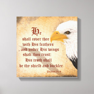 Psalms 91:4 canvas afdruk