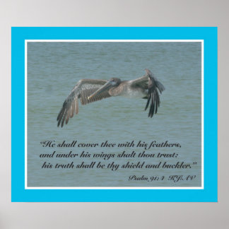 Psalms 91:4 Manuscript Print