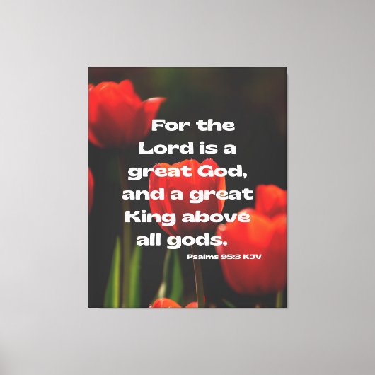 Psalms 95:3 Bijbelverse KJV Pic Wall Art Canvas Afdruk (Voorkant)