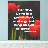 Psalms 95:3 Bijbelverse KJV Pic Wall Art Canvas Afdruk (Insitu (Houten vloer))