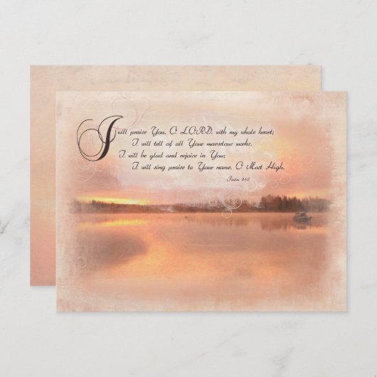 Psalms 9:1-2 - Ik zal de Heer met mijn Briefkaart (Voorkant / Achterkant)