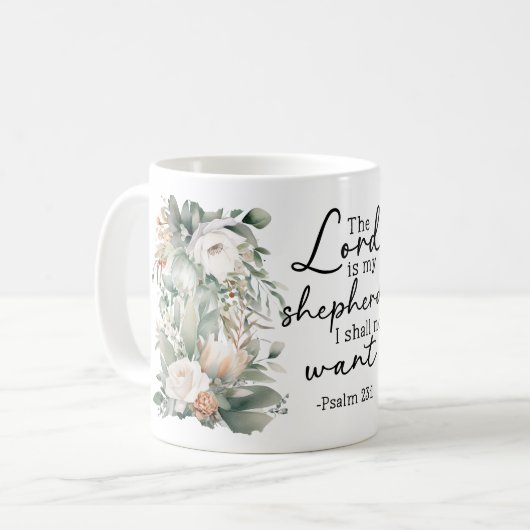Psalms Bible Verse Floral Coffee Mug Koffiemok (Voorkant links)