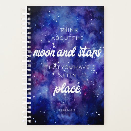 Psalms Bijbel Verse Faith waterverf Galaxy sterren Planner (Voorkant)
