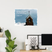Psalms Bijbel Verse Steeple Christelijk Poster (Thuiskantoor)