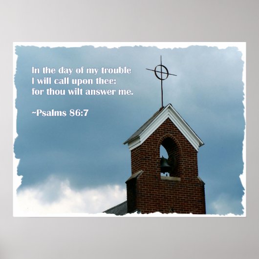 Psalms Bijbel Verse Steeple Christelijk Poster (Voorkant)