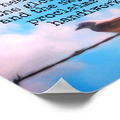 Psalms Bijbelse blauwe hemel met vogel Poster (Hoek)