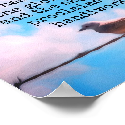 Psalms Bijbelse  blauwe hemel met vogel Poster (Hoek)