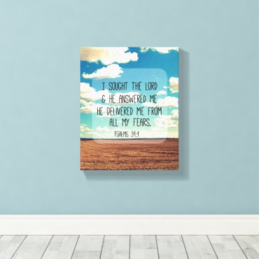 Psalms bijbelse versie canvas afdruk (Insitu (Houten vloer))