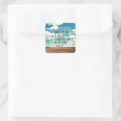 Psalms bijbelse versie vierkante sticker (Tas)