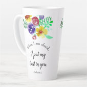 Psalms Bijbelversie over angst God Floral Latte Mok (Linkerhoek)