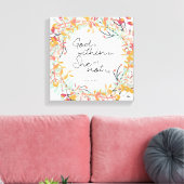 Psalms Floral Wreath God zit in haar Christelijke Canvas Afdruk (Insitu (Woonkamer))