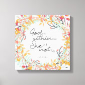 Psalms Floral Wreath God zit in haar Christelijke Canvas Afdruk (Voorkant)