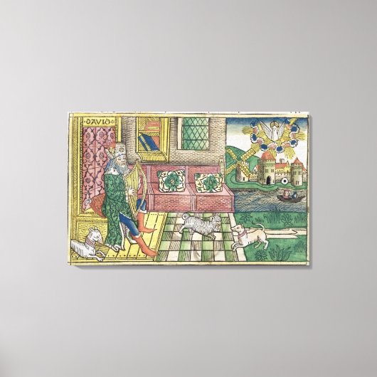 Psalms: frontispiece die Koning David laat zien di Canvas Afdruk (Voorkant)