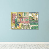 Psalms: frontispiece die Koning David laat zien di Canvas Afdruk (Insitu (Houten vloer))