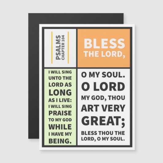 Psalms hoofdstuk 104 magnetische uitnodiging (Voorkant / Achterkant)