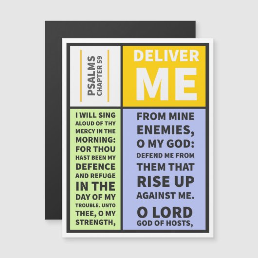 Psalms hoofdstuk 59 magnetische uitnodiging (Voorkant / Achterkant)