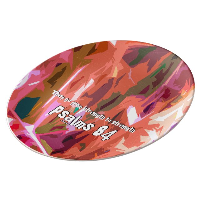 Psalms hoofdstuk 84 porselein bord (Zijkant)