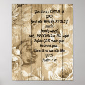 Psalms Je bent een kind van God Floral Poster (Voorkant)