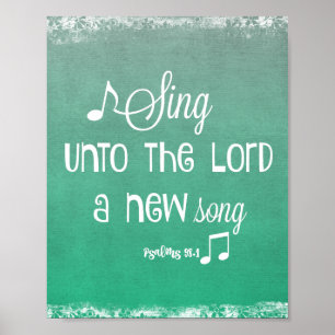 Psalms Sing Bible Verse Poster