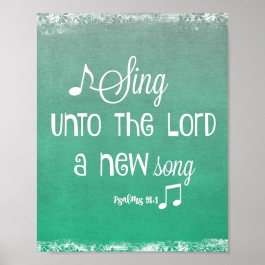 Psalms Sing Bible Verse Poster (Voorkant)