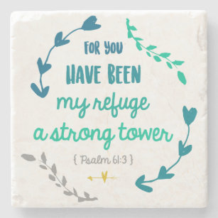 Psalms Sterke Tower Christelijke Bijbel Verse Wrea Stenen Onderzetter