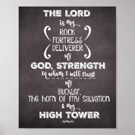 Psalms the Lord is mijn Rock, High Tower Verse Poster