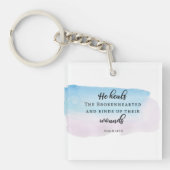 psalms tweble Christelijk Geloof God waterverf Sleutelhanger (Voorkant)