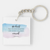 psalms tweble Christelijk Geloof God waterverf Sleutelhanger (Achterkant)