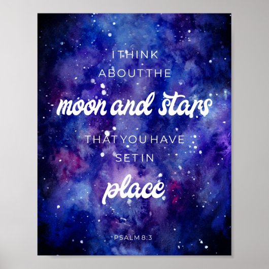 Psalms waterverf Galaxy Stars Bijbelprijsopgave Poster (Voorkant)