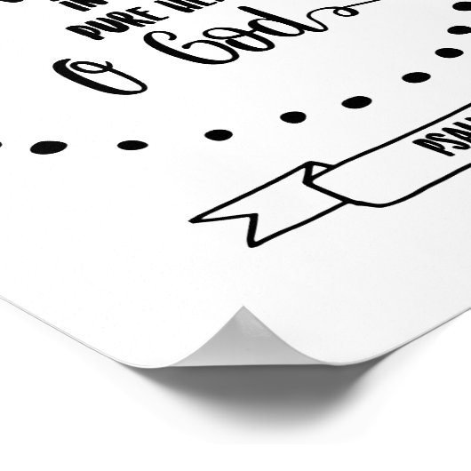 Psalms zuiver hart Bijbelvers Calligrafie Poster (Hoek)