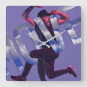 Psd Photo Moving Dancer Man Square Wall klok (Voorkant)