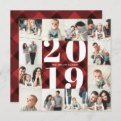 Pset 2019 Holiday 12 Foto Collage Grid Feestdagenkaart (Voorkant / Achterkant)