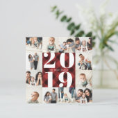 Pset 2019 Holiday 12 Foto Collage Grid Feestdagenkaart (Staand voorkant)