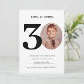  Pset 30th Birthday Foto Uitnodiging (Staand voorkant)