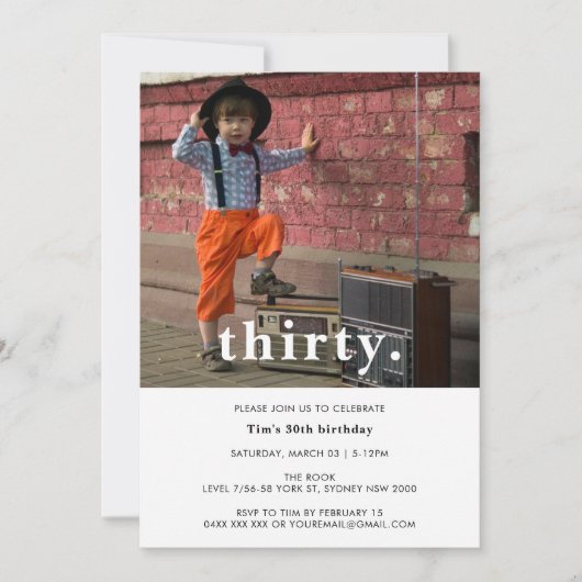  Pset 30th Birthday Foto Uitnodiging (Voorkant)